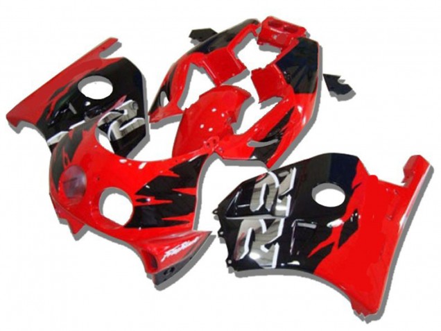 Carenados Moto Honda CBR250RR 1990-1998 - Rojo Negro Brillante Plata RR Fábrica