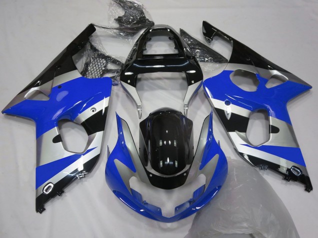 Carenados Moto Suzuki GSXR 1000 2000-2002 - Azul Plata Negro OEM Estilo Fábrica