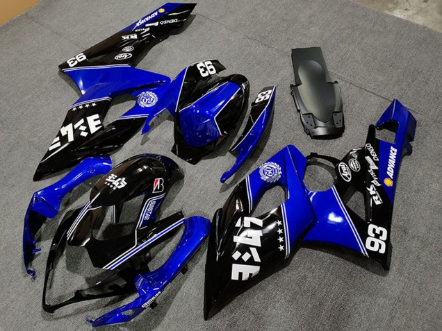 Carenados Moto Suzuki GSXR 1000 2005-2006 - Azul Negro Brillante Blanco Fábrica