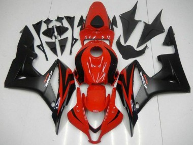 Carenados Moto Honda CBR600RR 2007-2008 - Rojo Negro Mate Calcomanías Fábrica