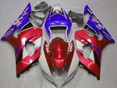 Carenados Moto Suzuki GSXR 1000 2003-2004 - Rojo Caramelo Blanco Azul Fábrica