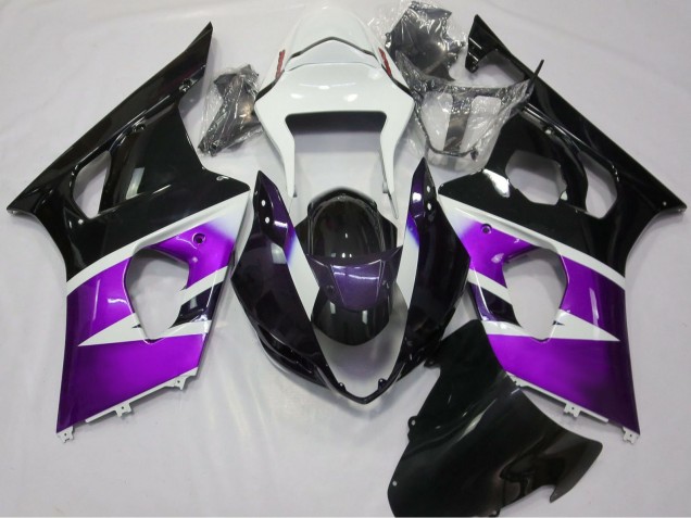 Carenados Moto Suzuki GSXR 1000 2003-2004 - Púrpura Blanco Negro Brillante Fábrica