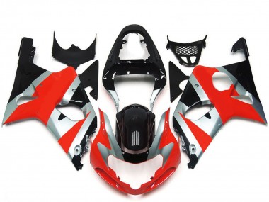 Carenados Moto Suzuki GSXR 1000 2000-2002 - Plata Rojo Negro Brillante OEM Estilo Fábrica