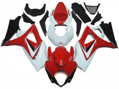 Carenados Moto Suzuki GSXR 1000 2007-2008 - Blanco Rojo Negro OEM Estilo Fábrica