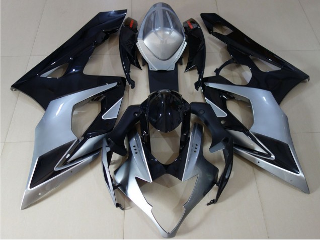 Carenados Moto Suzuki GSXR 1000 2005-2006 - Negro Brillante Plata Fábrica