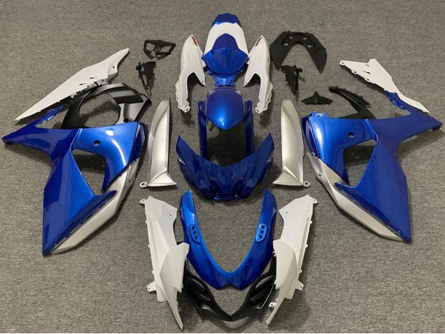 Carenados Moto Suzuki GSXR 1000 2009-2016 - Blanco Plata Azul Fábrica