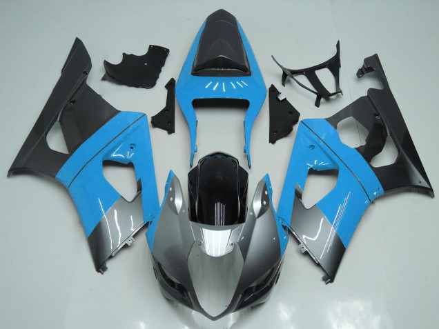 Carenados Moto Suzuki GSXR 1000 2003-2004 - Azul Claro Plata Negro Fábrica