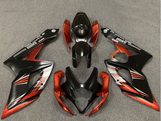 Carenados Moto Suzuki GSXR 1000 2005-2006 - Negro Mate Naranja Fábrica
