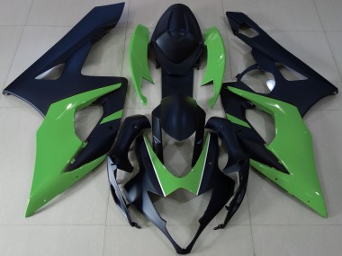 Carenados Moto Suzuki GSXR 1000 2005-2006 - Negro Mate Verde Fábrica