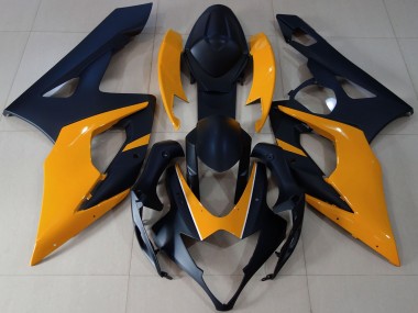 Carenados Moto Suzuki GSXR 1000 2005-2006 - Negro Mate Naranja Claro Fábrica