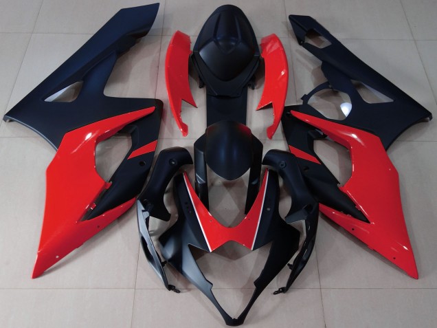 Carenados Moto Suzuki GSXR 1000 2005-2006 - Negro Mate Rojo Fábrica