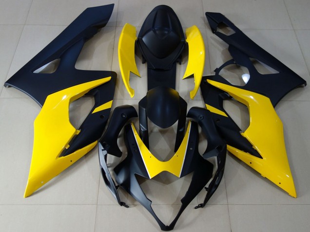Carenados Moto Suzuki GSXR 1000 2005-2006 - Negro Mate Amarillo Fábrica