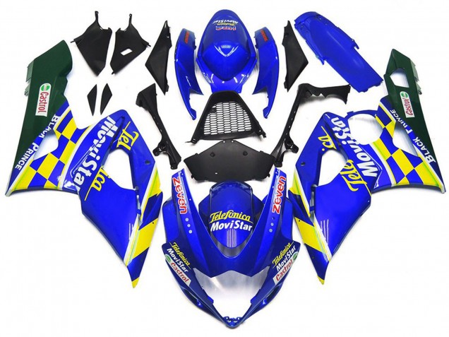 Carenados Moto Suzuki GSXR 1000 2005-2006 - Azul Amarillo Verde MoviStar Castrol Fábrica