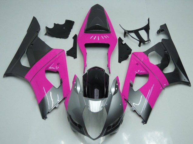 Carenados Moto Suzuki GSXR 1000 2003-2004 - Rosa Plata Negro Fábrica