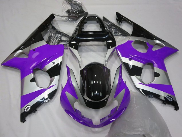 Carenados Moto Suzuki GSXR 1000 2000-2002 - Púrpura Plata Negro Brillante OEM Estilo Fábrica