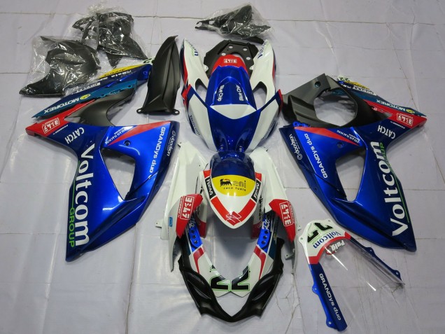 Carenados Moto Suzuki GSXR 1000 2009-2016 - Blanco Azul Amarillo Rojo Voltcom 22 Fábrica