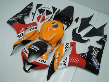 Carenado Moto Honda CBR600RR 2007-2008 - Naranja Blanco Rojo Negro Brillante Repsol Fábrica