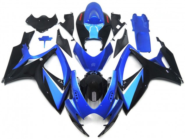 Carenados Moto Suzuki GSXR 600 / GSXR 750 2006-2007 - Azul Negro Rojo Raya Fábrica