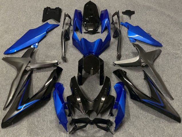 Carenados Moto Suzuki GSXR 600 / GSXR 750 2008-2010 - Azul Gris Negro Brillante Fábrica