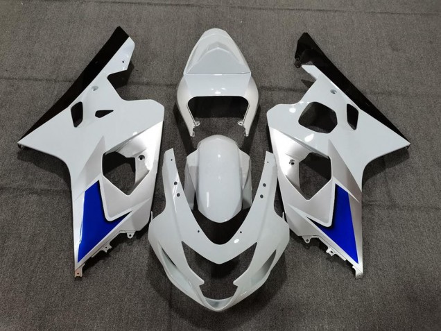 Kits Carenado Moto Suzuki GSXR 600 / GSXR 750 2004-2005 - Blanco Azul Negro Fábrica