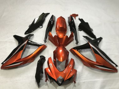 Carenados Moto Suzuki GSXR 600 / GSXR 750 2008-2010 - Burnt Naranja Negro Brillante Fábrica