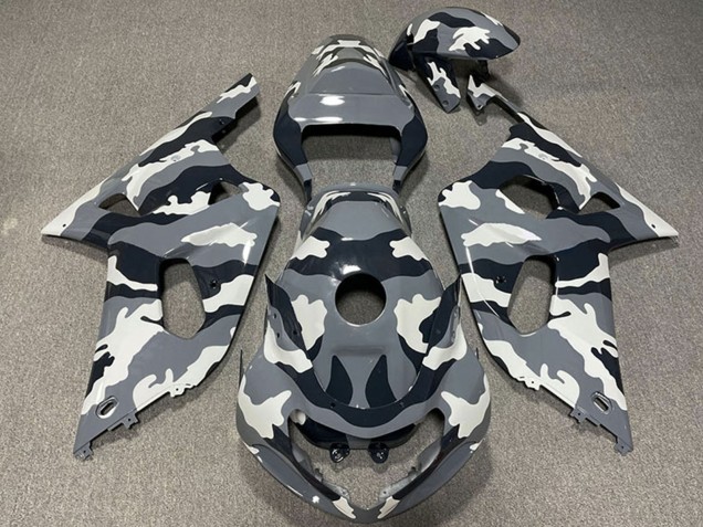 Carenados Moto Suzuki GSXR 600 / GSXR 750 2001-2003 - Gris Negro Blanco Camouflage Fábrica