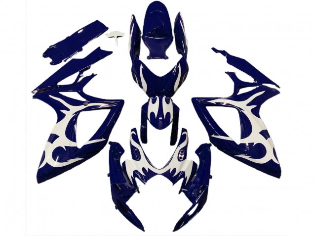 Carenados Moto Suzuki GSXR 600 / GSXR 750 2006-2007 - Azul Oscuro Blanco Diseño Fábrica