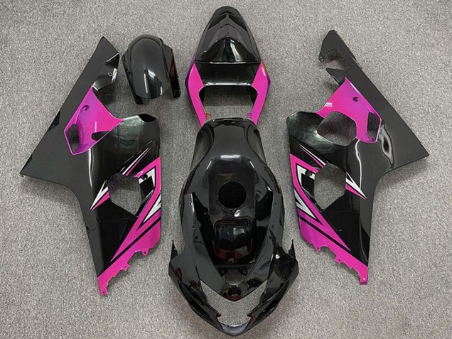 Carenados Moto Suzuki GSXR 600 / GSXR 750 2004-2005 - Negro Brillante Rosa Fábrica