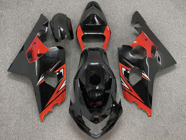 Carenados Moto Suzuki GSXR 600 / GSXR 750 2004-2005 - Negro Brillante Rojo Fábrica