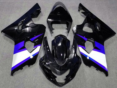 Carenados Moto Suzuki GSXR 600 / GSXR 750 2004-2005 - Negro Brillante Azul Blanco Fábrica