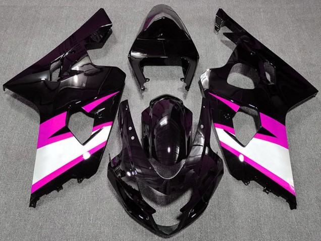 Carenados Moto Suzuki GSXR 600 / GSXR 750 2004-2005 - Negro Brillante Rosa Blanco Fábrica