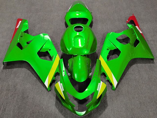 Carenados Moto Suzuki GSXR 600 / GSXR 750 2004-2005 - Verde Amarillo Blanco Fábrica