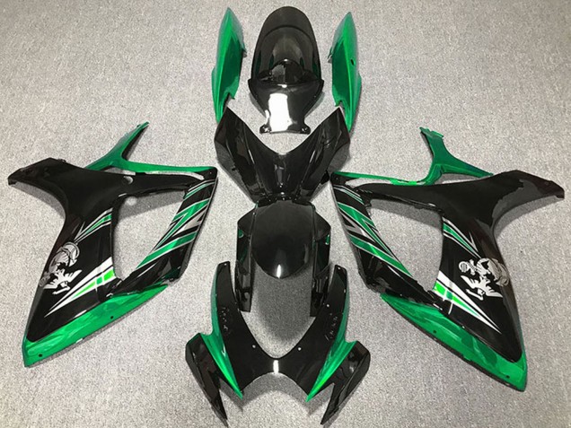 Carenados Moto Suzuki GSXR 600 / GSXR 750 2006-2007 - Verde Negro Brillante Fábrica