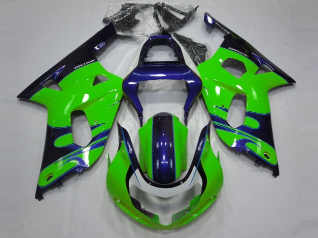 Carenados Moto Suzuki GSXR 600 / GSXR 750 2001-2003 - Verde Azul Negro Fábrica