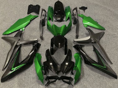 Carenados Moto Suzuki GSXR 600 / GSXR 750 2008-2010 - Verde Gris Negro Brillante Fábrica