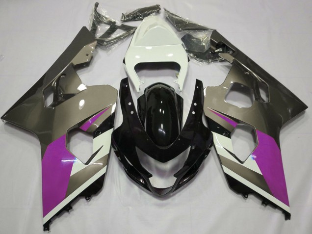 Carenados Moto Suzuki GSXR 600 / GSXR 750 2004-2005 - Blanco Rosa Gris Negro Brillante Fábrica