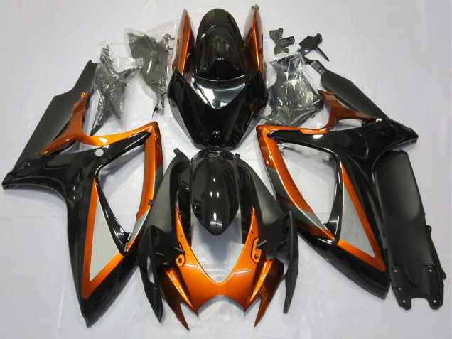 Carenados Moto Suzuki GSXR 600 / GSXR 750 2006-2007 - Naranja Negro Brillante Negro Mate Fábrica