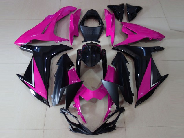 Carenados Moto Suzuki GSXR 600 / GSXR 750 2011-2024 - Rosa Negro Brillante Negro Mate Fábrica