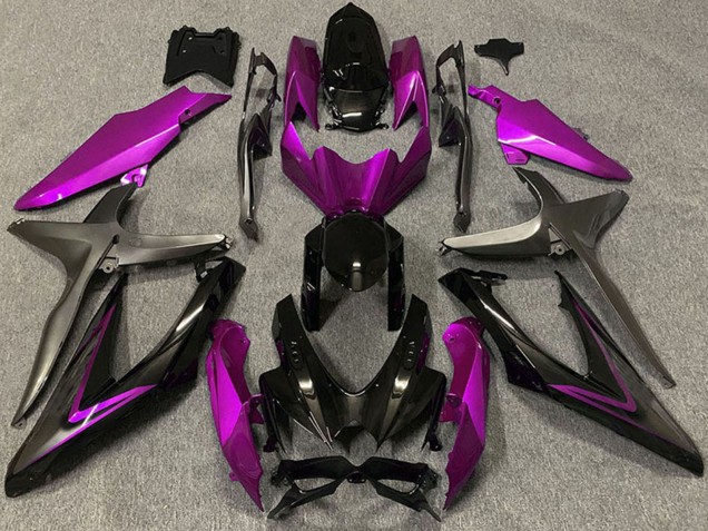Carenados Moto Suzuki GSXR 600 / GSXR 750 2008-2010 - Rosa Negro Brillante Negro Mate Fábrica