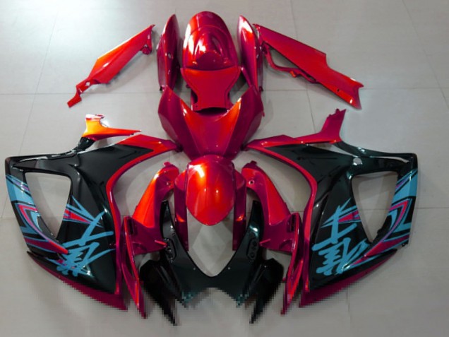 Carenados Moto Suzuki GSXR 600 / GSXR 750 2006-2007 - Rojo Negro Azul Claro Fábrica