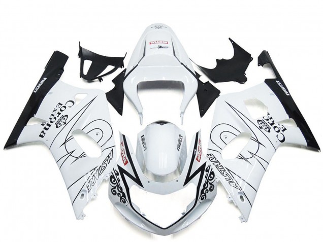 Carenado Moto Suzuki GSXR 600 / GSXR 750 2001-2003 - Blanco Negro Corona Alstare Fábrica