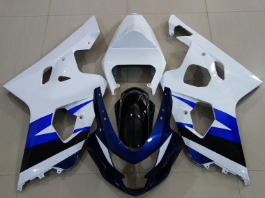 Carenado Moto Suzuki GSXR 600 / GSXR 750 2004-2005 - Blanco Azul Negro Brillante Fábrica