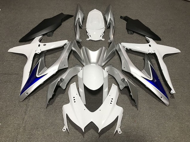 Carenados Moto Suzuki GSXR 600 / GSXR 750 2008-2010 - Blanco Plata Azul Negro Mate Fábrica