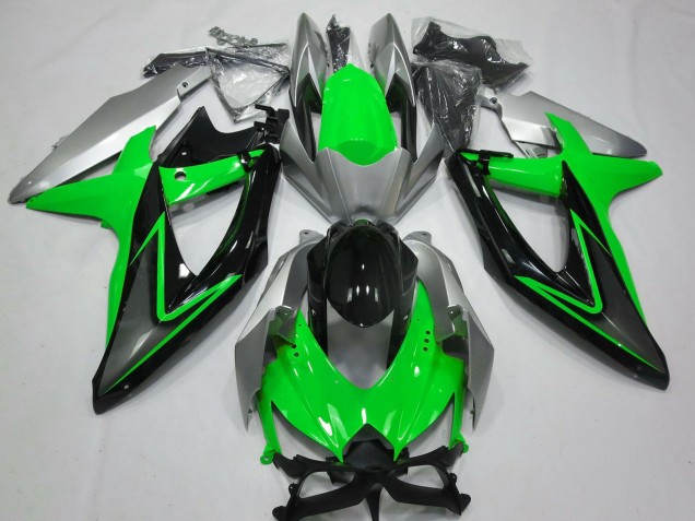 Carenados Moto Suzuki GSXR 600 / GSXR 750 2008-2010 - Plata Verde Gris Negro Fábrica