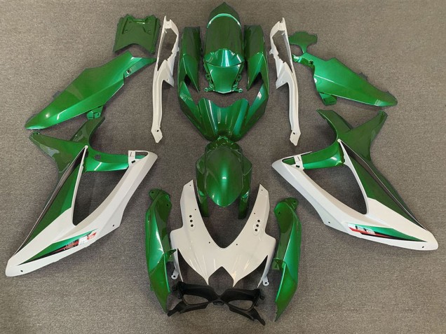 Carenados Moto Suzuki GSXR 600 / GSXR 750 2008-2010 - Blanco Verde OEM Estilo Fábrica