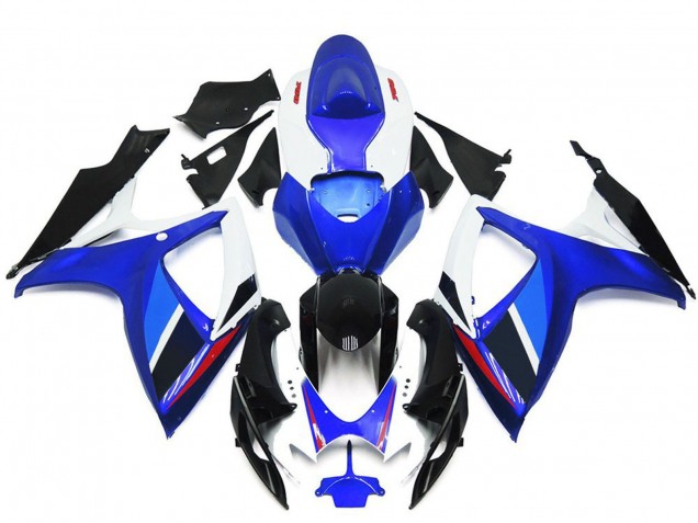 Carenados Moto Suzuki GSXR 600 / GSXR 750 2006-2007 - Azul Blanco Rojo Negro Brillante OEM Estilo Fábrica