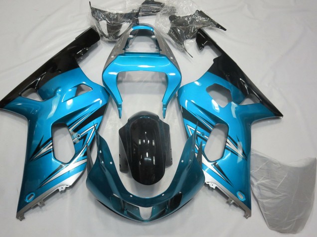 Carenados Moto Suzuki GSXR 600 / GSXR 750 2001-2003 - Azul Claro Plata Negro Brillante Fábrica