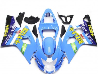 Carenados Moto Suzuki GSXR 600 / GSXR 750 2004-2005 - Azul Claro Verde Amarillo Rizla Estilo Fábrica