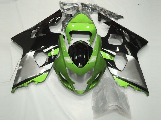 Carenados Moto Suzuki GSXR 600 / GSXR 750 2004-2005 - Verde Plata Negro Brillante Fábrica