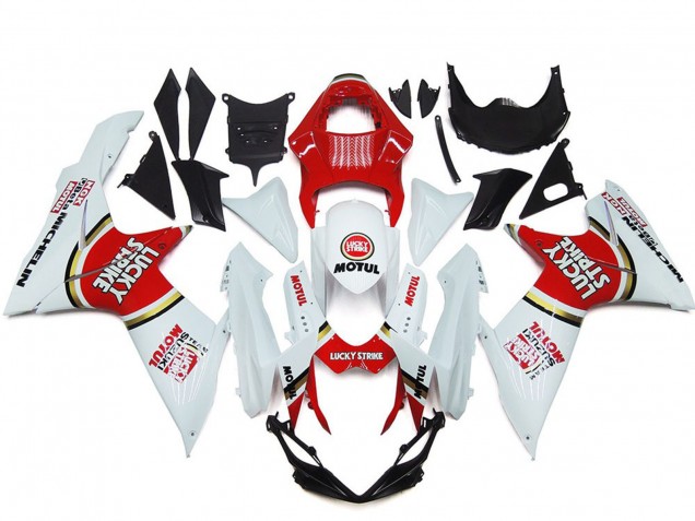 Carenados Moto Suzuki GSXR 600 / GSXR 750 2011-2024 - Blanco Rojo Motul Lucky Strike Fábrica
